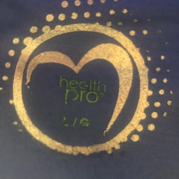 Health pro blue scrubs set top bottom size L. NWT - Picture 4 of 4